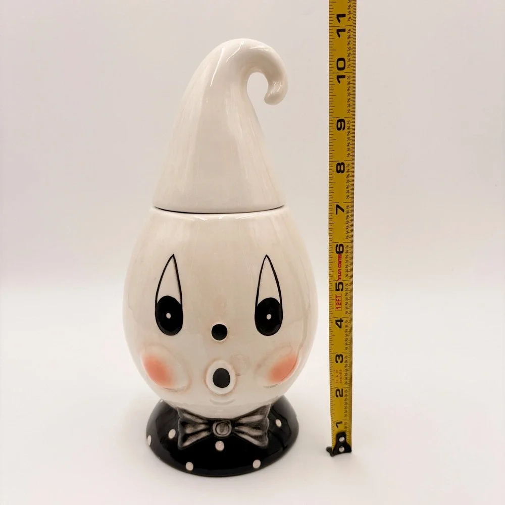 Johanna Parker Vintage Style Ceramic Gus Ghost Canister Halloween Decor   Retro